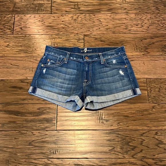 7 For All Mankind Pants - 7 For All Mankind Cuffed Mid Rise Shorts Size 28